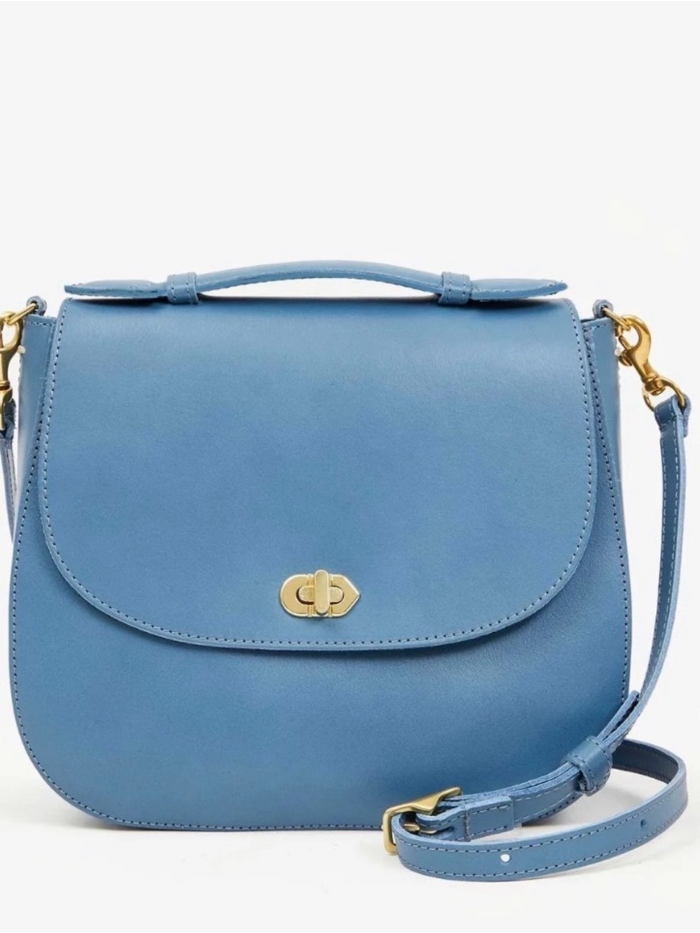 NWT - CLARE V. Turnlock Louis in Desert Blue w/ Top Handle